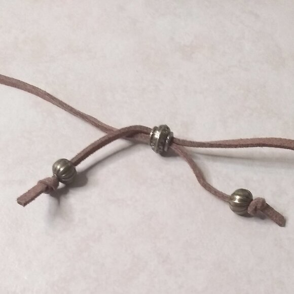 NEW! Rustic Bronze Cow or Bull Head Skull Pendant w. Adjustable Faux Suede Cord - Picture 5 of 8